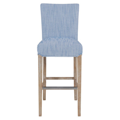 Fabric Bar Stool, Blue Stripes
