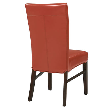 Bonded Leather Dining Chair,Set of 2, Pumpkin