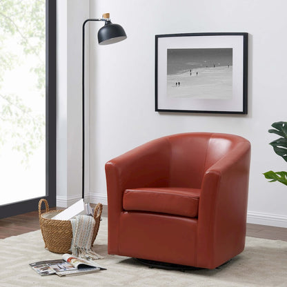 Swivel Bonded Leather Chair, Pumpkin