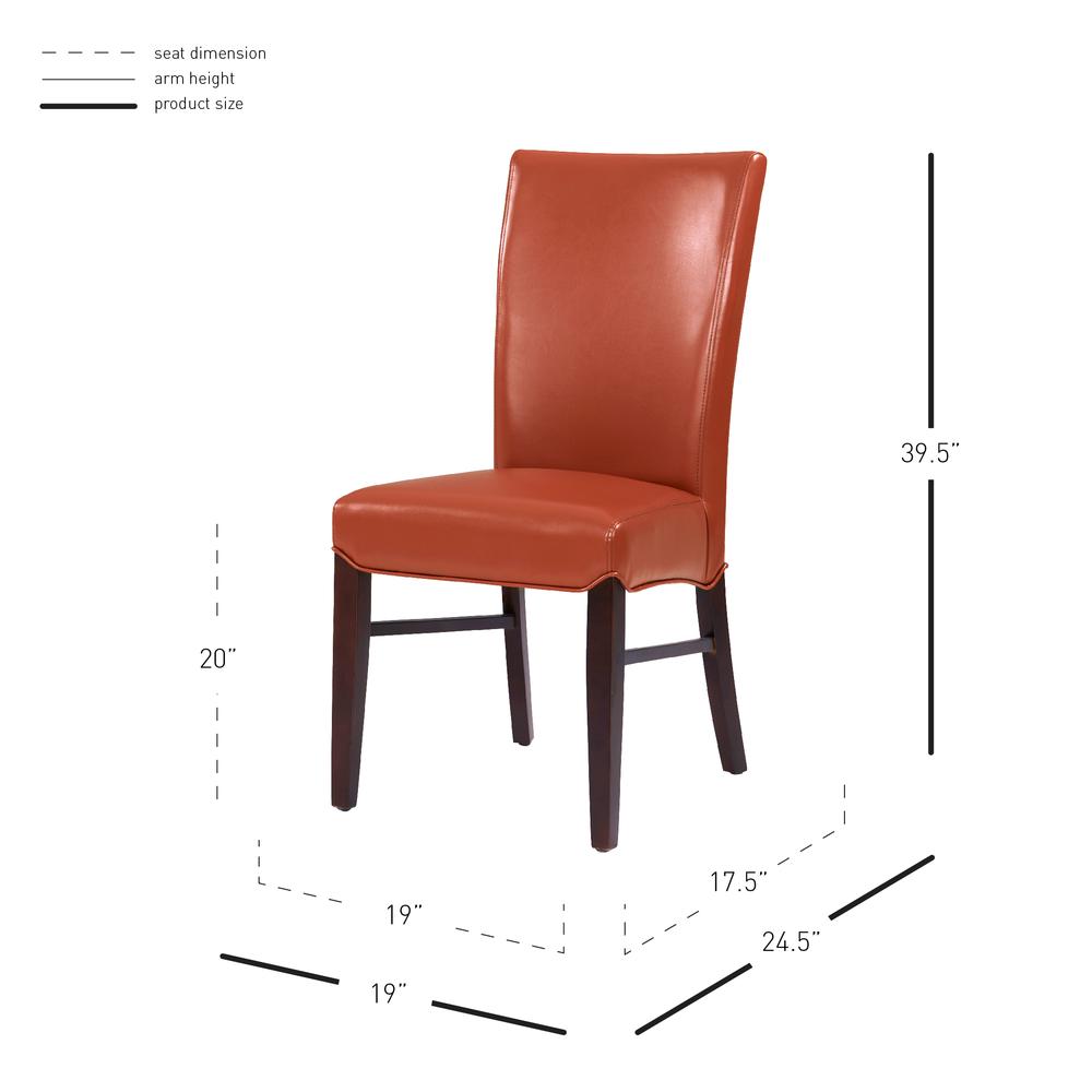 Bonded Leather Dining Chair,Set of 2, Pumpkin