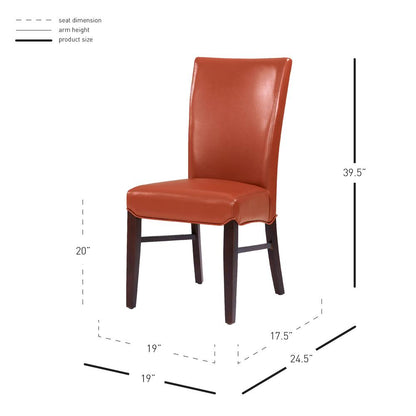 Bonded Leather Dining Chair,Set of 2, Pumpkin