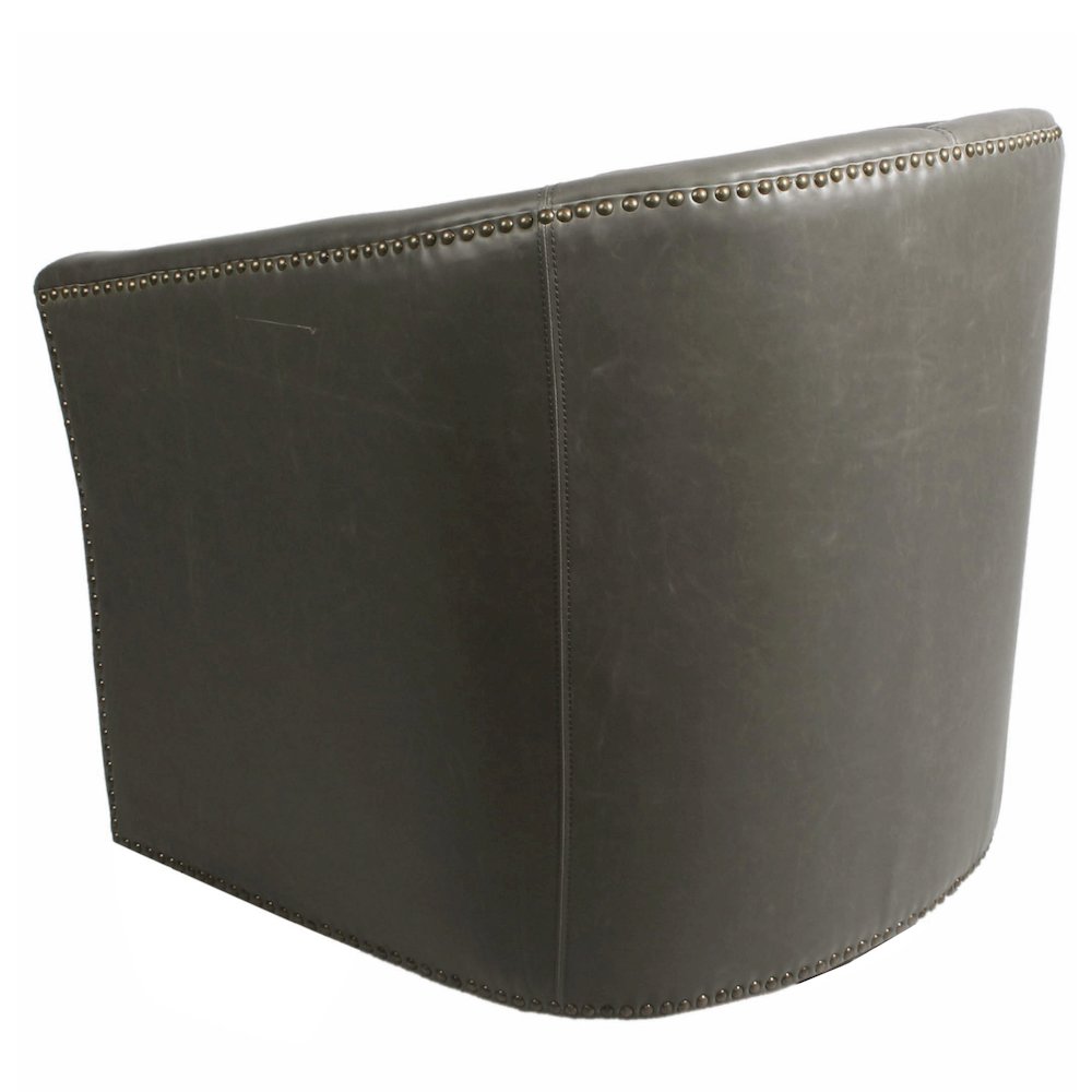 Leather Swivel Chair, Vintage Gray