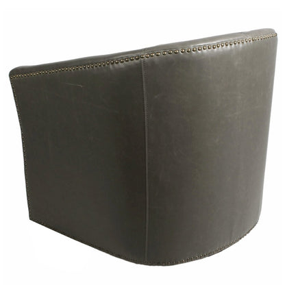 Leather Swivel Chair, Vintage Gray