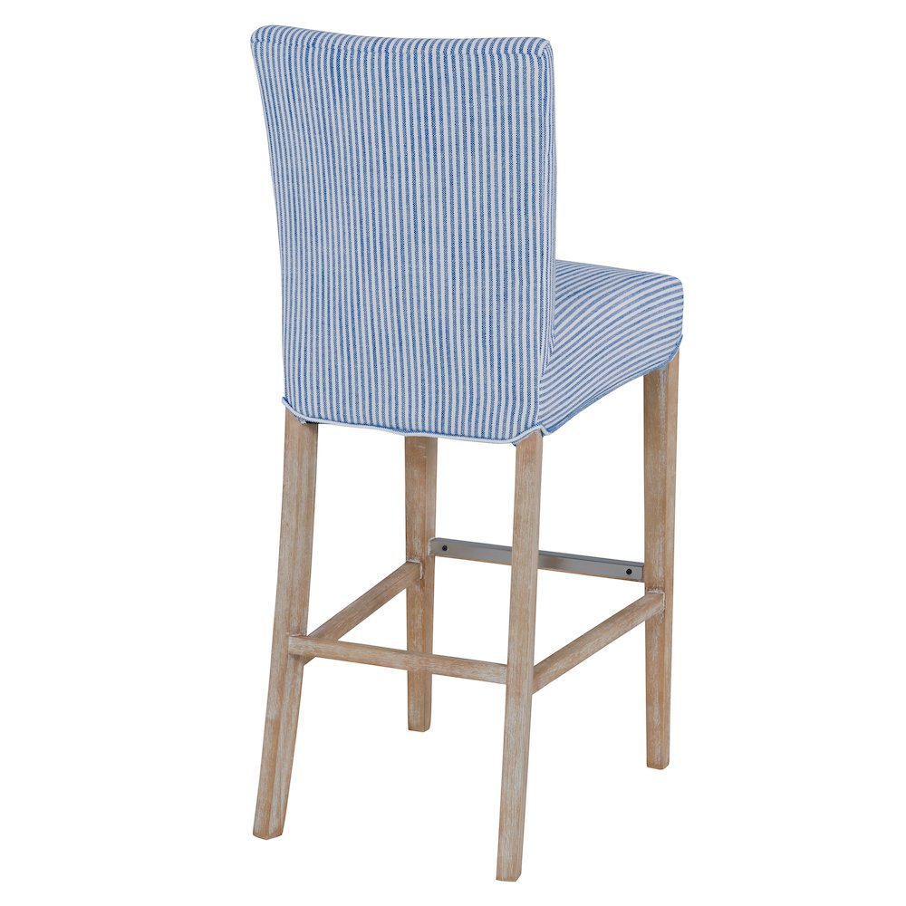 Fabric Bar Stool, Blue Stripes