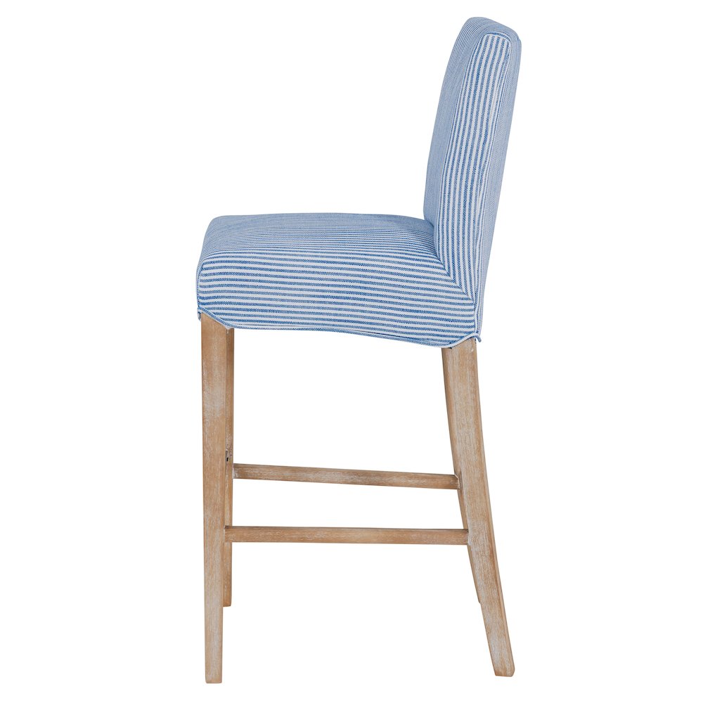 Fabric Bar Stool, Blue Stripes
