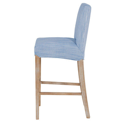 Fabric Bar Stool, Blue Stripes