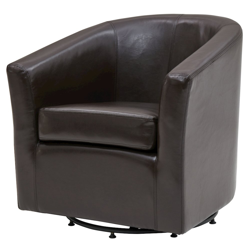 Swivel Bonded Leather Chair, Brown