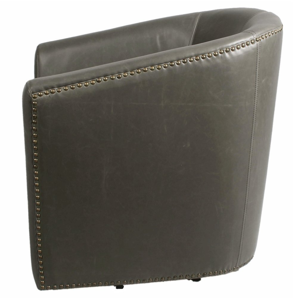 Leather Swivel Chair, Vintage Gray
