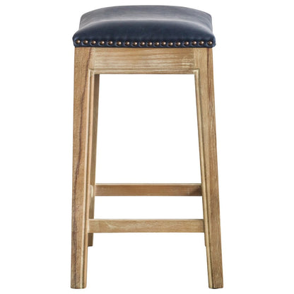 Bonded Leather Counter Stool, Vintage Blue