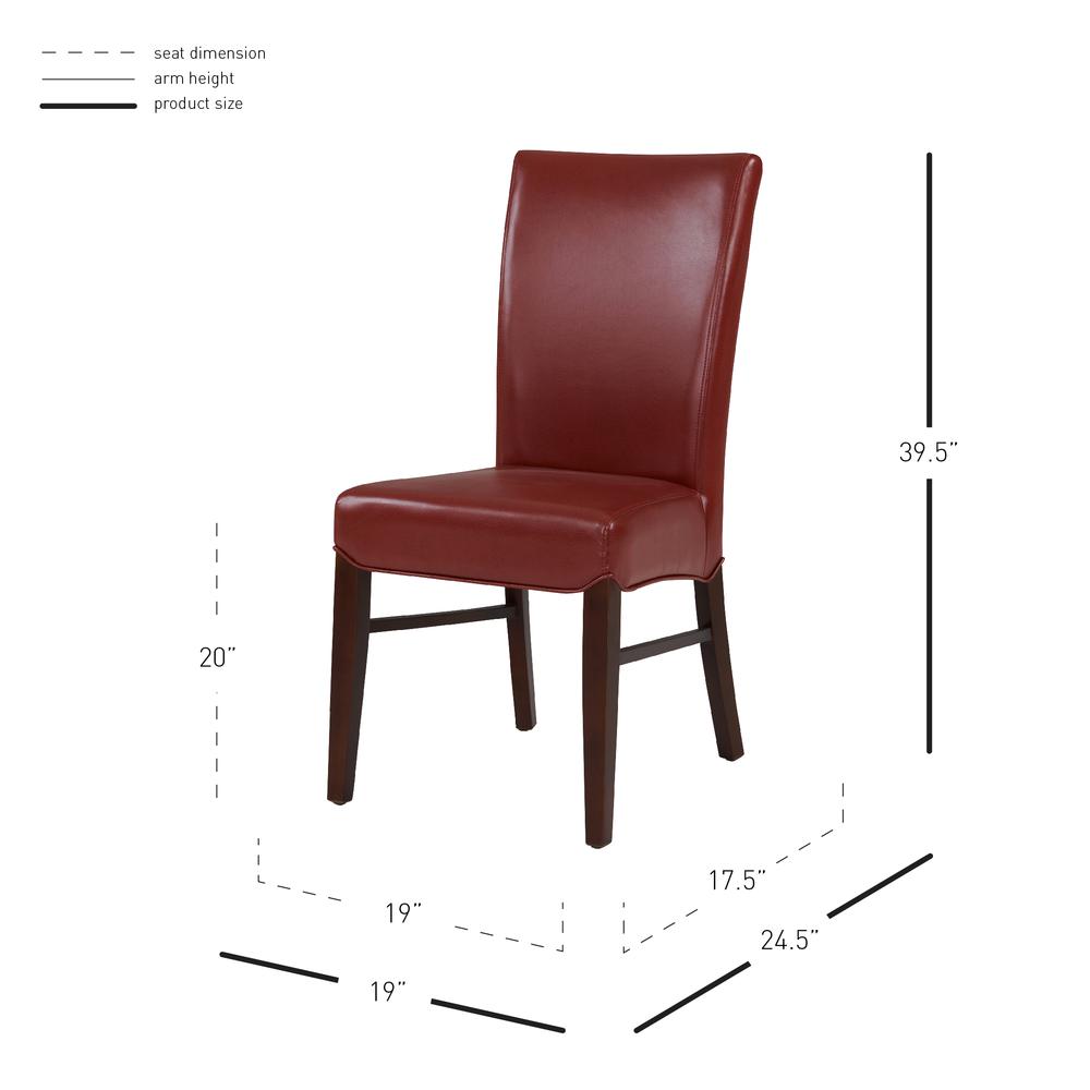 Bonded Leather Dining Chair,Set of 2, Pomegranate