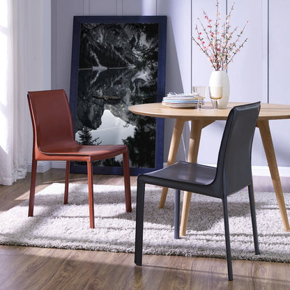 Recycled Leather Chair,Set of 2, Cordovan