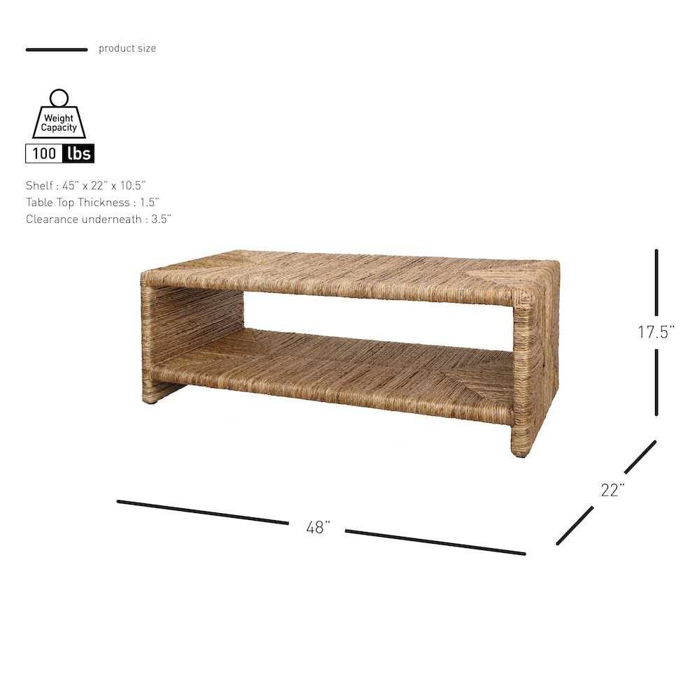Kanza Abaca Coffee Table - Natural