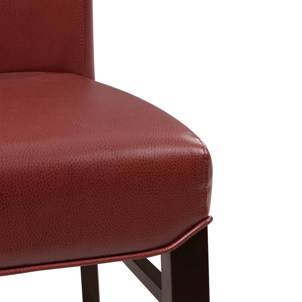 Bonded Leather Dining Chair,Set of 2, Pomegranate