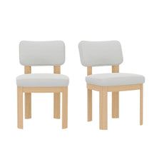 Light Oak Side Chairs Set of 2 with Upholstered Seats and Modern Design