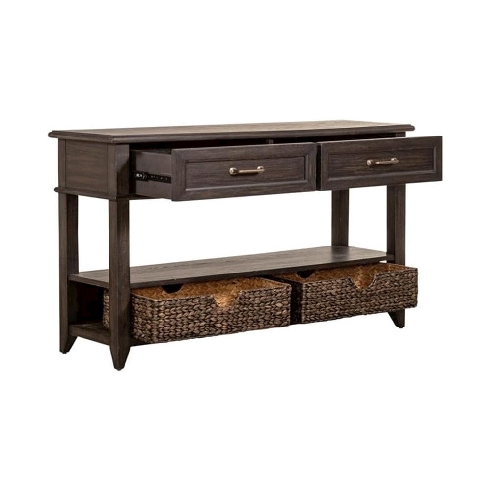 Mill Creek 2 Drawer Sofa Table in Peppercorn