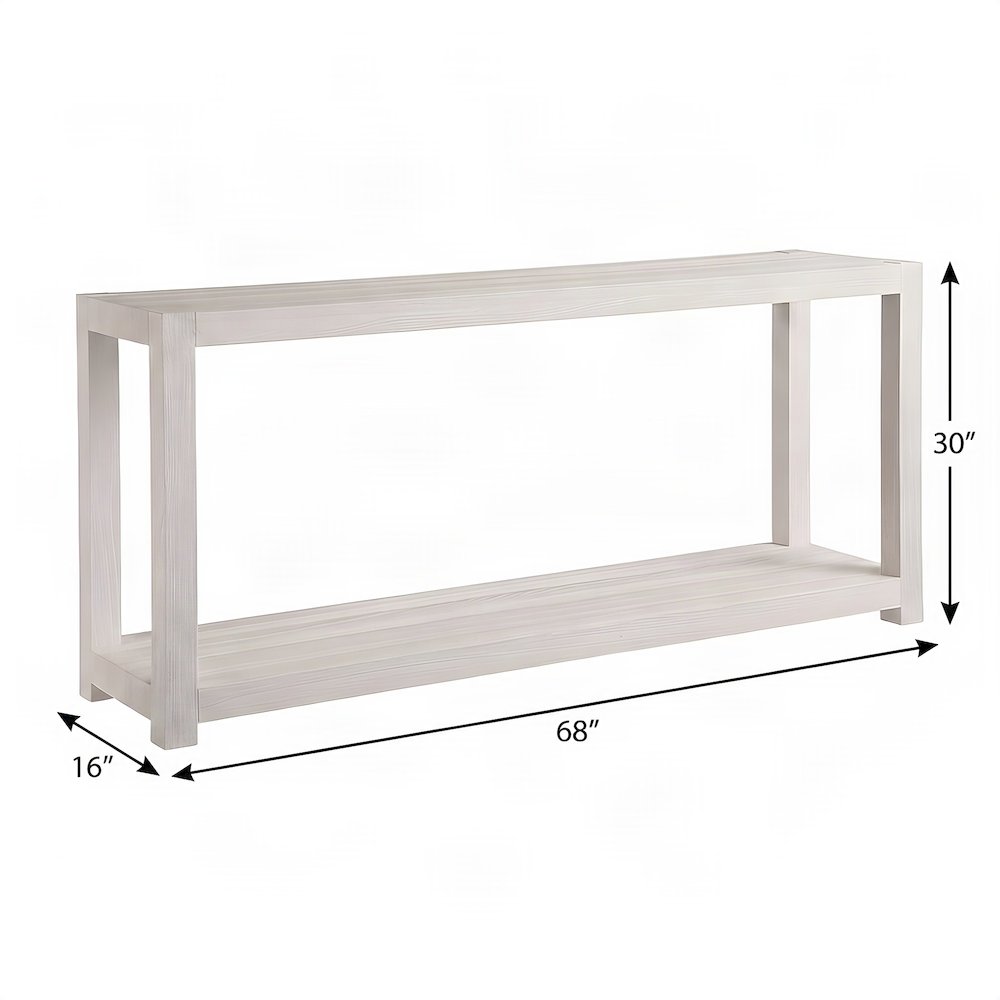 Console Table for Entryway, Sofa or Hallway with Open Shelf, White Sand