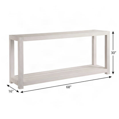Console Table for Entryway, Sofa or Hallway with Open Shelf, White Sand