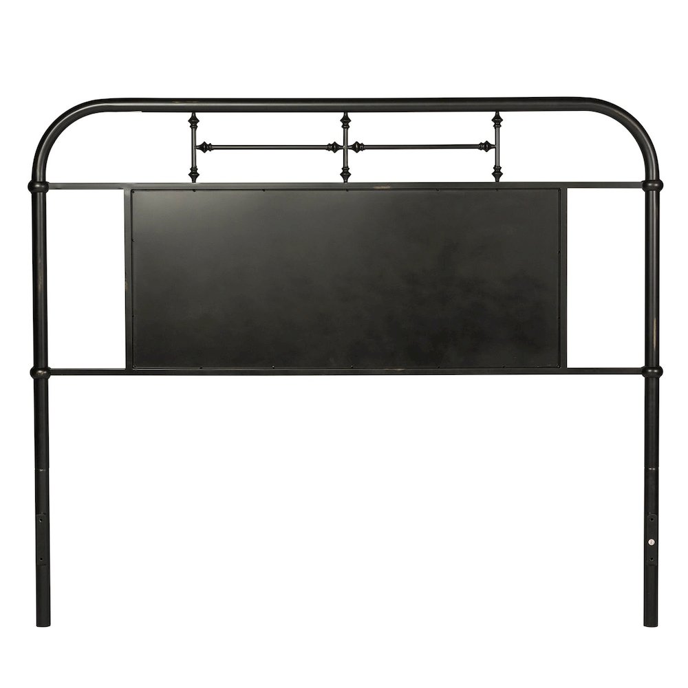 Vintage Series Queen Metal Headboard - Black in Distressed Metal
