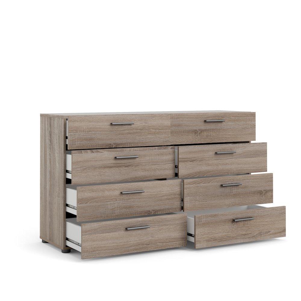 Elegant 8 Drawer Dresser in Truffle Oak for Modern Bedroom Storage Solutions