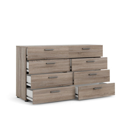 Elegant 8 Drawer Dresser in Truffle Oak for Modern Bedroom Storage Solutions