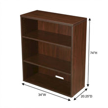 Open Mahogany Hutch and Bookcase with Ample Storage