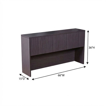 66-Inch Driftwood Hutch with Four Doors and Storage Space
