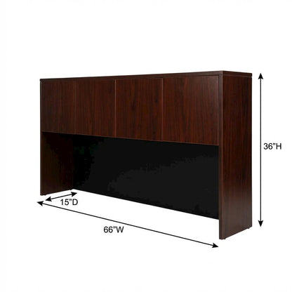 Mahogany Hutch with Doors for Storage and Display in Rustic Style