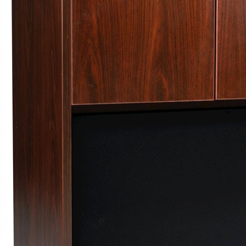Mahogany Hutch with Doors for Storage and Display in Rustic Style