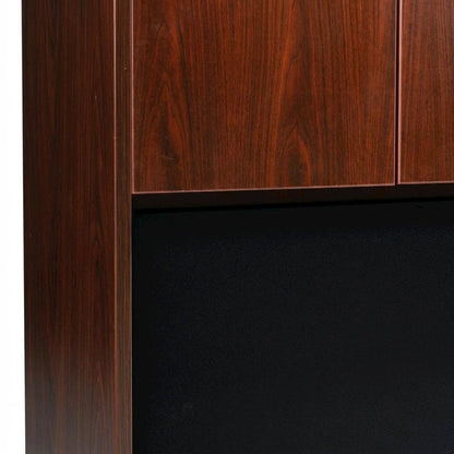 Mahogany Hutch with Doors for Storage and Display in Rustic Style