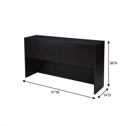 Mocha 66-Inch Four-Door Hutch with Ample Storage and Elegant Finish