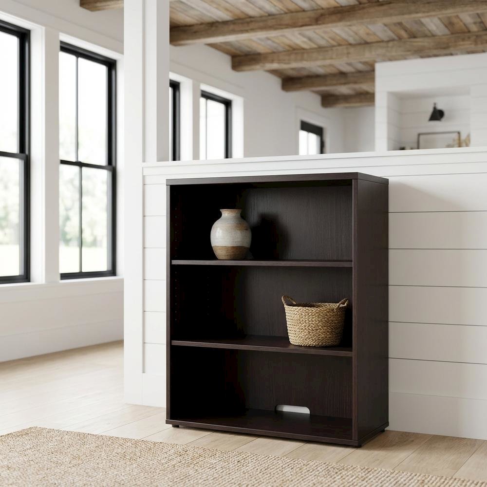 Mocha Open Hutch with spacious shelves for storage and display