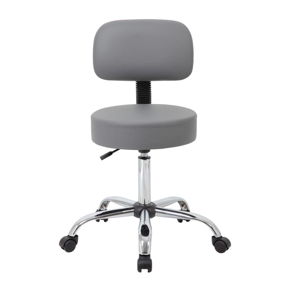 Gray Vinyl Office Guest Chair for Reception or Client Seating Areas