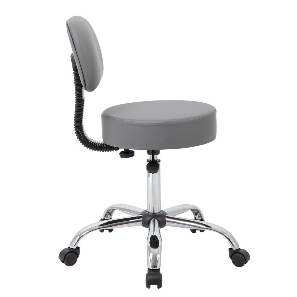 Gray Vinyl Office Guest Chair for Reception or Client Seating Areas