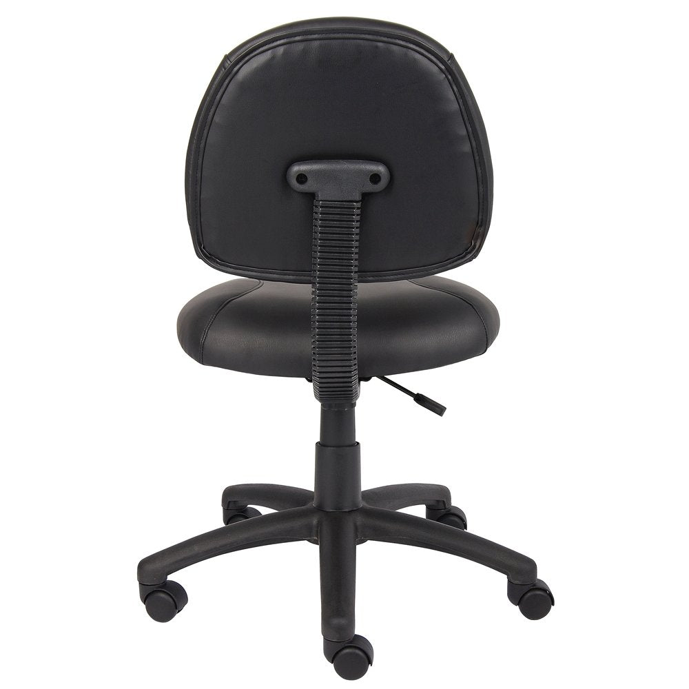 Black Leather Office Guest Chair For Reception Or Client Seating