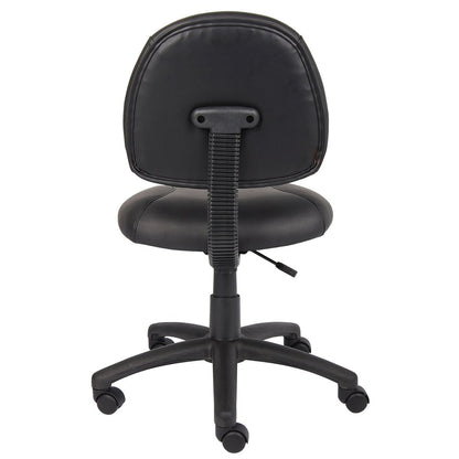 Black Leather Office Guest Chair For Reception Or Client Seating