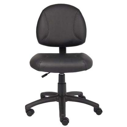 Black Leather Office Guest Chair For Reception Or Client Seating