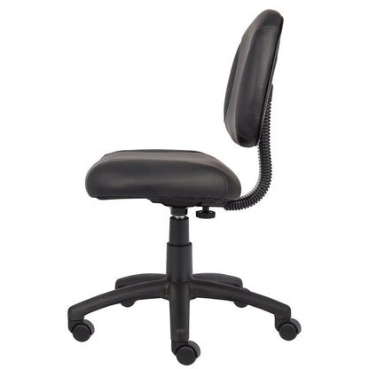 Black Leather Office Guest Chair For Reception Or Client Seating