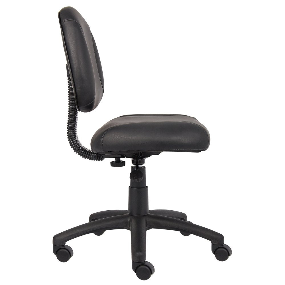 Black Leather Office Guest Chair For Reception Or Client Seating