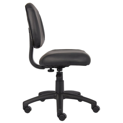 Black Leather Office Guest Chair For Reception Or Client Seating
