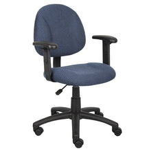 Blue Office Chair With Adjustable Arms, Desk Chair Comfy For Home Office