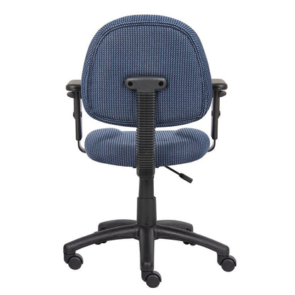 Blue Office Chair With Adjustable Arms, Desk Chair Comfy For Home Office
