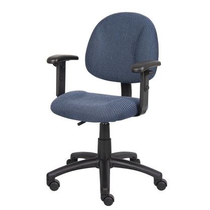 Blue Office Chair With Adjustable Arms, Desk Chair Comfy For Home Office