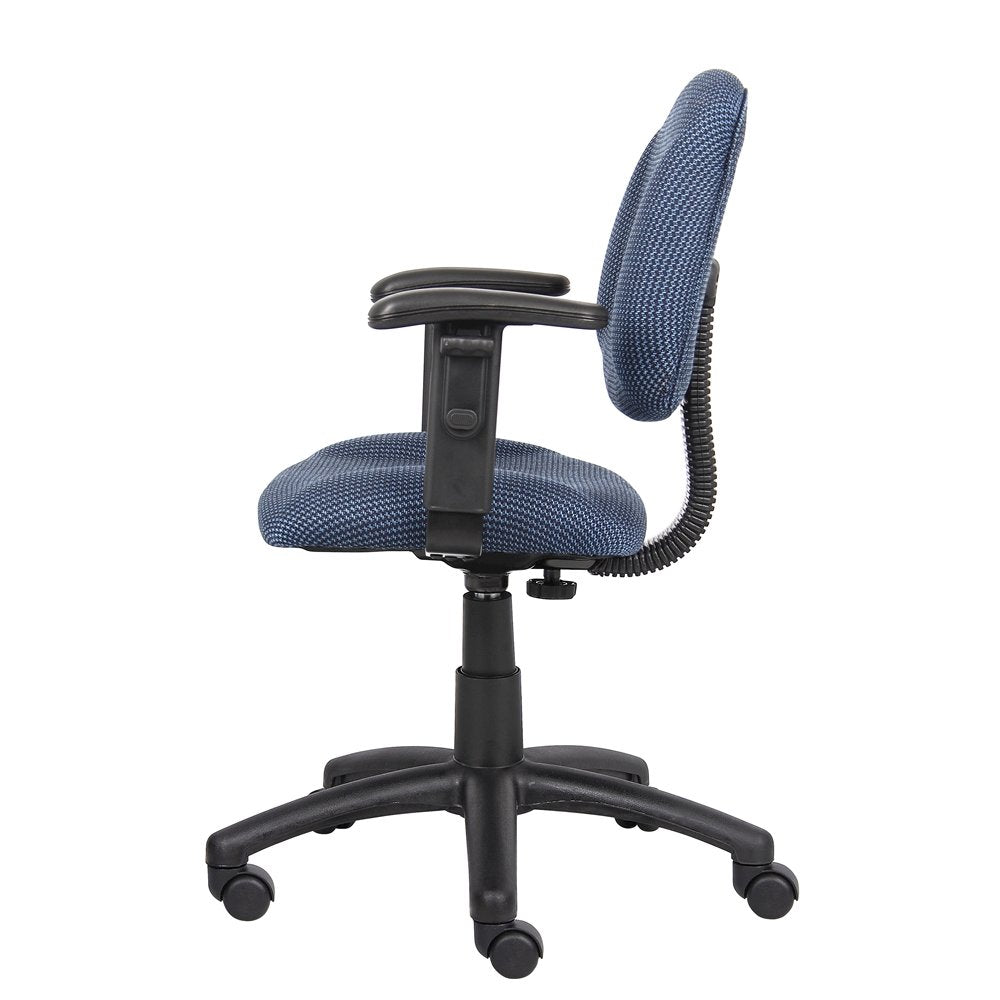 Blue Office Chair With Adjustable Arms, Desk Chair Comfy For Home Office