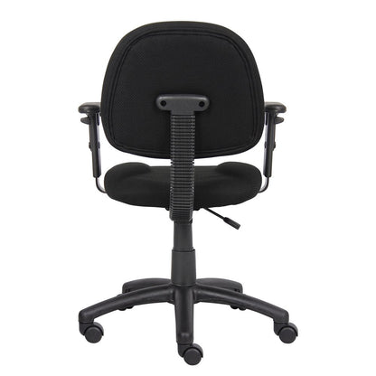 Black Office Chair With Adjustable Arms, Desk Chair Comfy For Home Office