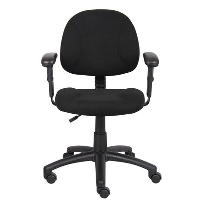 Black Office Chair With Adjustable Arms, Desk Chair Comfy For Home Office