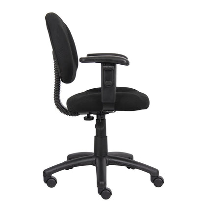 Black Office Chair With Adjustable Arms, Desk Chair Comfy For Home Office