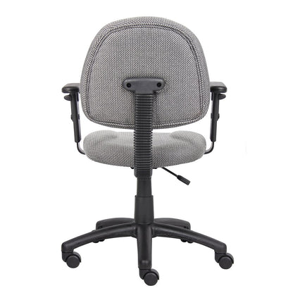 Gray Office Chair With Adjustable Arms, Desk Chair Comfy For Home Office