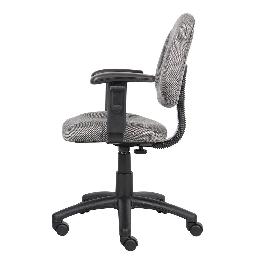 Gray Office Chair With Adjustable Arms, Desk Chair Comfy For Home Office