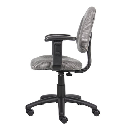 Gray Office Chair With Adjustable Arms, Desk Chair Comfy For Home Office
