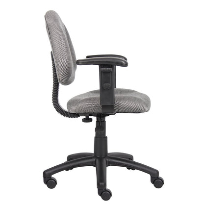 Gray Office Chair With Adjustable Arms, Desk Chair Comfy For Home Office